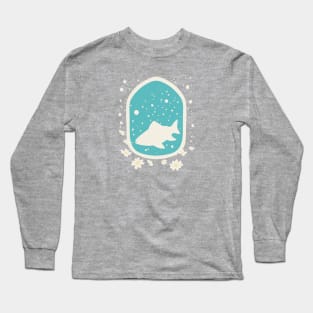 Minimalistic Trout with Flowers Long Sleeve T-Shirt